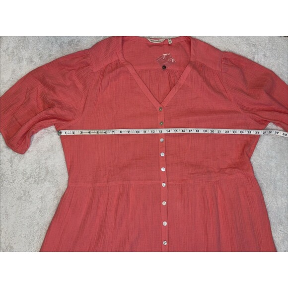 Soft Surroundings Womens Midi Dress 3X Short Sleeve Buttons V-Neck Plus Size NEW - Picture 5 of 11